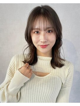 エジョン 三鷹店(Aejon) くびれカール シースルーバング ミディアムヘア