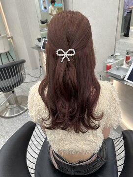 ロンド マーレ 天神大名店(Lond mare) ピンクブラウン/暖色カラー/カシスピンク/韓国ヘア/顔周りカット