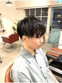 ナチュラルマッシュモテ髪ショート束感ツーブロック流行フェード
