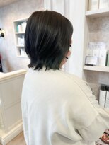 キャアリー(Caary) 福山市caaryグレージュインナーカラーグリーン秋冬カラー30代