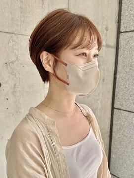 ビームズ ヘアー ブラン(Bee ms HAIR Blanc+) オレンジショートヘア♪ショートボブブリーチなし透明感カラー