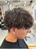 波巻きパーマメンズパーマメンズヘアツーブロックツイストパーマ