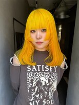 ジーナ(XENA) ツートーンカラー　ブルー　前髪カタログ　渋谷