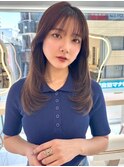 レイヤーロング/ヘルシースタイル/韓国ヘア/ベビーピンク/新宿