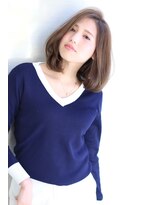 オーロ 塚口店(ORO)&nbsp;内巻きレイヤーボブミルクティーベージュ