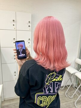 インク サカエ(inq sakae) ピンク/レイヤーカット/ブリーチ