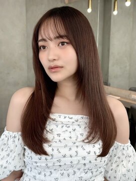ハローバイシー 仙台(Hello by Sea) ココアベージュ×レイヤー[小顔/黒髪/オリーブグレー]