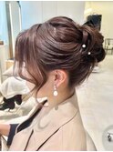 結婚式二次会お呼ばれヘアセット◎タイトシニヨンヘア◎お団子◎