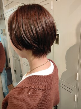 ココアベージュ×ショートボブ