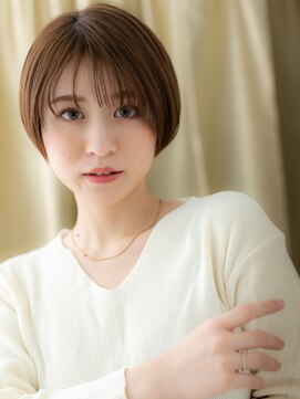 カバーヘア ブリス 志木南口駅前店(COVER HAIR bliss) ココアブラウン似合わせカット小顔丸みショートX志木30代40代