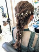 パーティーヘアセット 編みおろし