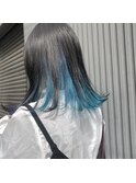 《ターコイズ・インナーカラー》ハイトーンのブリーチカラー
