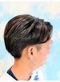 毛流れきれい♪ツーブロックセンターパート