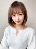 大人かわいい ショートボブ 前下がりボブ ひし形シルエット KI