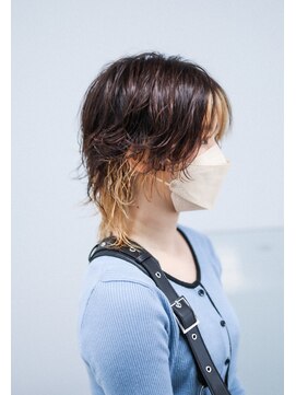 ノード(NODO) 【ブリーチONパーマ】ウルフのニュアンスパーマ