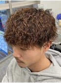 波巻きパーマメンズパーマメンズヘアツーブロックツイストパーマ