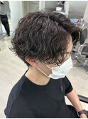 波巻きスパイラルパーマツイストパーママッシュメンズパーマ束感