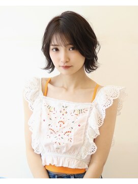 オーロ 宝塚店(ORO) 【ひし形30代40代グレージュカラー斜めバングショートボブ】