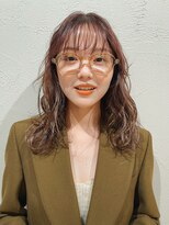 エニ 自由が丘(ENi)&nbsp;黒髪/グレーベージュ/レイヤーロング/前髪パーマ[自由が丘駅]