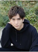 20代30代40代◎黒髪ツーブロックアップバング