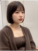 チェウォン風ミニウルフ切りっぱなしボブ韓国ヘアs