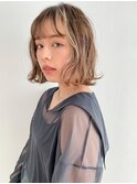 似合わせ小顔ボブ×ベージュカラー デザインカラー