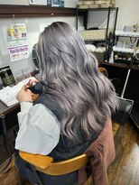 ガルボ ヘアー(garbo hair)&nbsp;バレイヤージュ ハイトーン大人可愛い20代30代40代