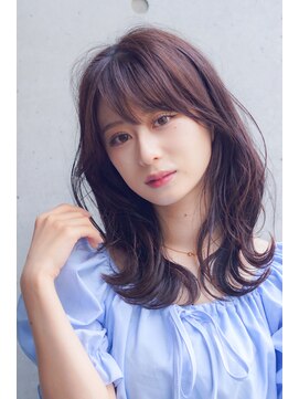ランド ヘアー(Land Hair) 小顔ひし形ゆるふわくびれ巻き×艶カラーナチュラルブラウン