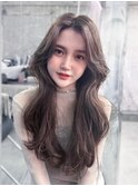 メルティカラー似合わせカットフェミニンロング韓国レイヤー