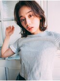 切りっぱなしゆるふわボブパーマ