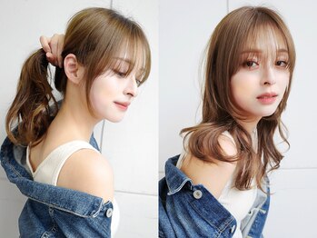 アイビー 吉祥寺(aivee)の写真/【絶妙な黄金バランス☆】印象を左右する顔回りのカットも骨格まで拘るから絶対似合う！結んでも可愛い◎
