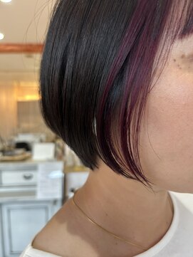 ジール(zeal) ピンク×フェイスカラー メディアムヘア/暗めカラー/成田