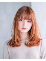 トワ 仙台店(toi)&nbsp;【韓国・レイヤー】アプリコット・オレンジ・セミロング