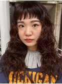 一度は憧れるロングパーマ×ジグザグオン眉×顔まわりカット