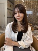オリーブグレー/韓国風巻き/レイヤーカット/髪質改善/縮毛矯正