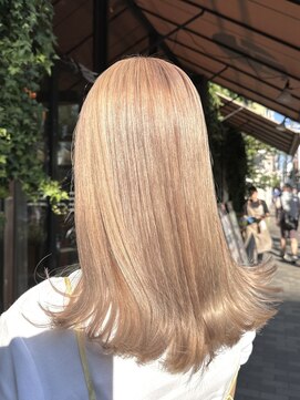 ピークスヘア(peaks hair) ホワイトベージュ ケアブリーチ2回 ブロンド ハイトーン 堀江