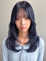 レリー バイ アルティナ 川越店(Lelie by artina)&nbsp;ハッシュウルフシアーバングネイビーネイビーブルーA99