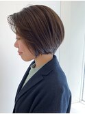 《ミントベージュ》大人ショート×爽やかミントベージュカラー