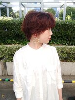 フロート 小阪店(float) チェリーレッド_毛先パーマ ことりベージュ