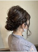 編み込みアレンジ＿ルーズヘアセット