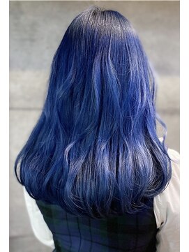 クレドガーデン 吉祥寺店(CRED GARDEN) 韓国風ネイビーブルー/ハイトーン艶髪セミディ/透け感ヨシンモリ