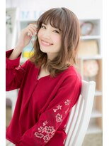 ミック ヘアアンドメイク アップ 駒込店(miq Hair&Make up)&nbsp;シースルーバング＆くせ毛風こなれヘアレイヤーロングc1