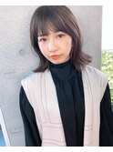 ボブレイヤー切りっぱなし韓国風ヘア