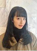顔まわりレイヤー/顔まわりカット/韓国風レイヤー/韓国ヘア/暗髪