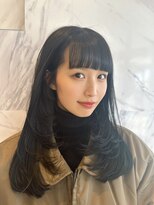 マイラグーン(MY LAGOON)&nbsp;顔まわりレイヤー/顔まわりカット/韓国風レイヤー/韓国ヘア/暗髪