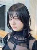 切りっぱなしボブエアリーロング美髪ピンクブラウン