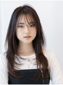 ロングレイヤー/20代30代大人かわいい/オリーブブラウン