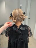個性派ヘアセット / リボンヘア / お呼ばれヘアセット