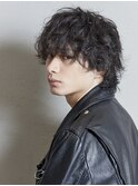 ブルーブラックフェザーパーマスペインカールスパイキーショート