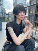 顔型別ヘアスタイル特集　ネイビーブルーウルフ